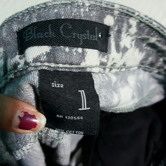 Black Crystal Denim Jeans - Picture 3 of 4